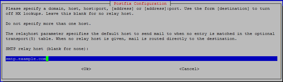 Proxmox Postfix Konfiguration