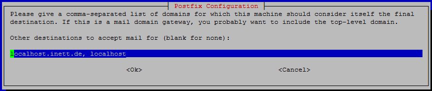 Proxmox Postfix Konfiguration